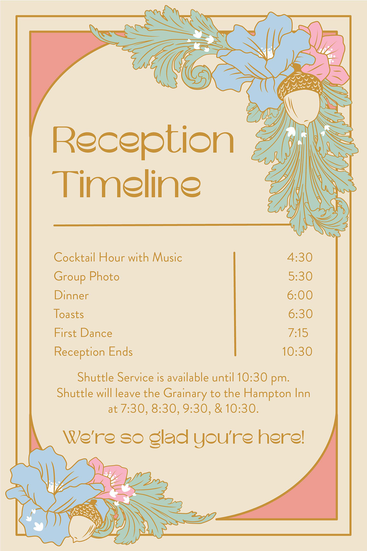 Reception Timeline Reception Timeline